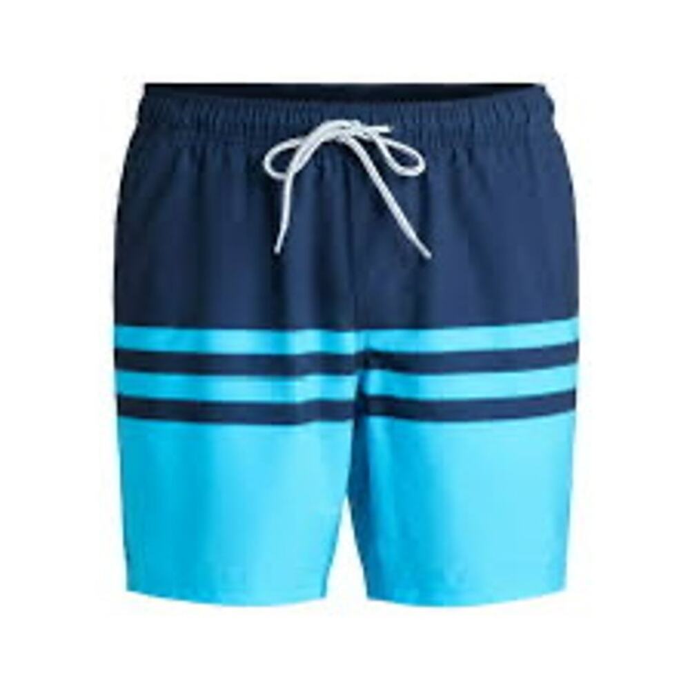 George Turquoise and Blue Performance Lined Swim Trunks Size S (28-30)